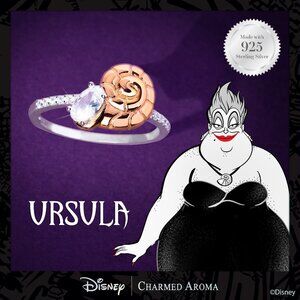 Disney Villians Ursula Conch Seashell ring, 925 Sterling Silver Charmed Aroma